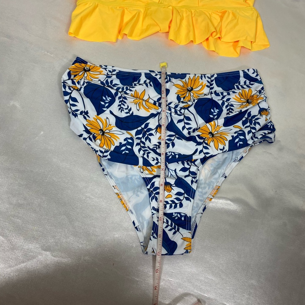 NEW 2pcs swim bikini ruffles womens XL - Picture 4 of 7
